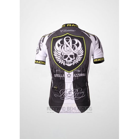 2010 Fahrradbekleidung Rock Racing Silber und Wei Trikot Kurzarm und Tragerhose